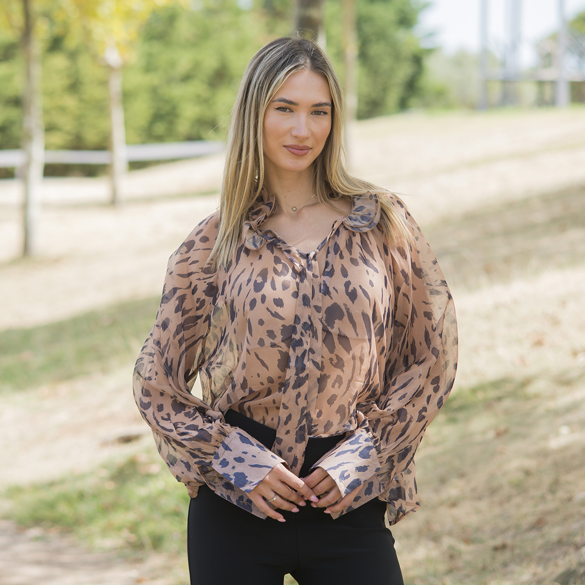 ΠΟΥΚΑΜΙΣΟ BROWN LEOPAR