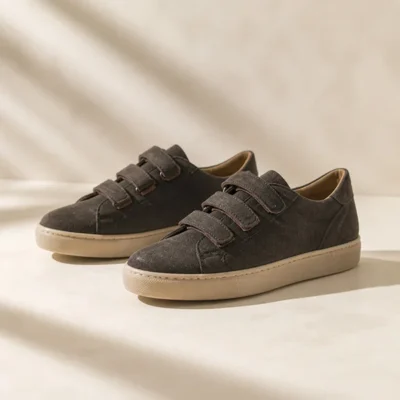Γυναικεία Δερμάτινα Sneakers Καφέ-Scratch