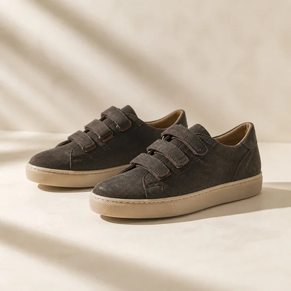 Γυναικεία Δερμάτινα Sneakers Καφέ-Scratch