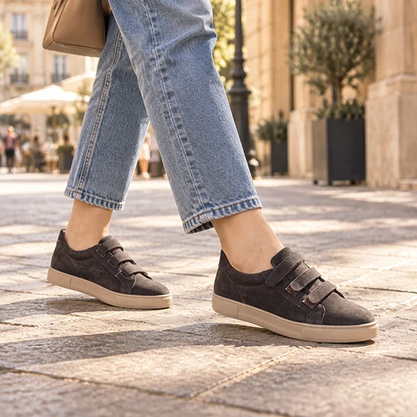 Γυναικεία Δερμάτινα Sneakers Καφέ-Scratch