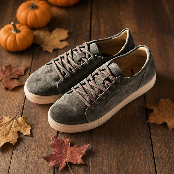 Γυναικεία Δερμάτινα Sneakers Καφέ- Suede