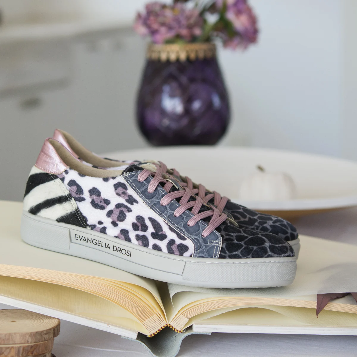 Γυναικεία Δερμάτινα Sneakers Multi-Animal