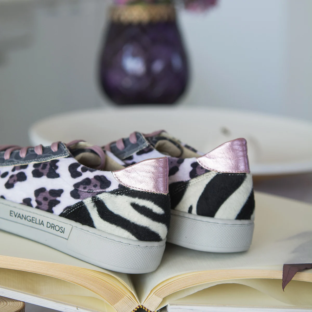 Γυναικεία Δερμάτινα Sneakers Multi-Animal