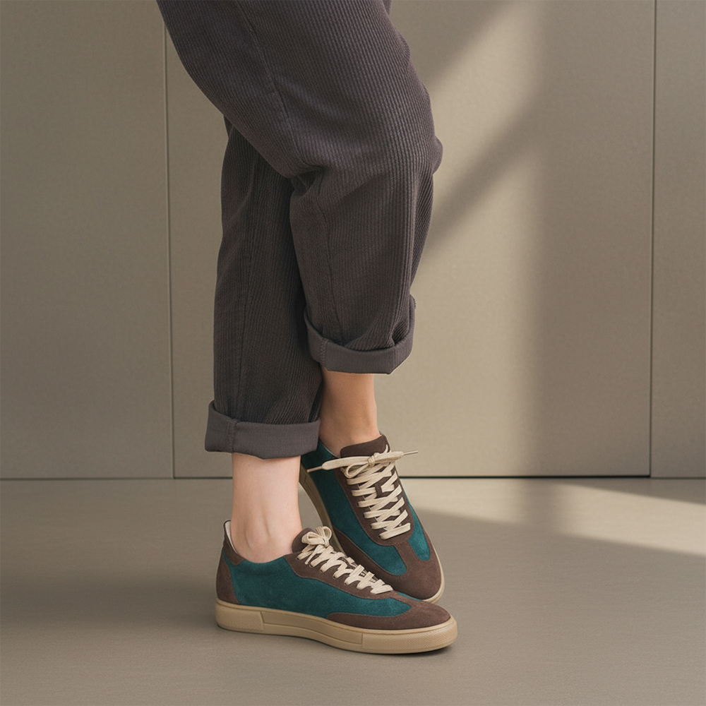 SNEAKERS BROWN-PETROL