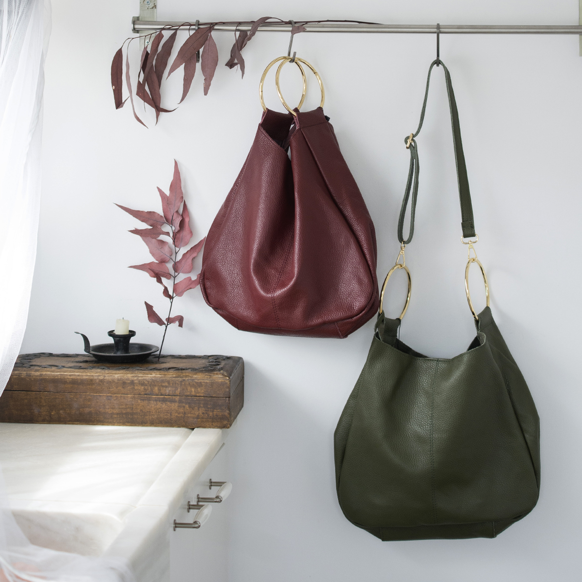 ΤΣΑΝΤΑ ΑΠΟ ΔΕΡΜΑ BUCKET-GOLD