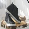 SNEAKERS BOOTS BLACK-CROCO