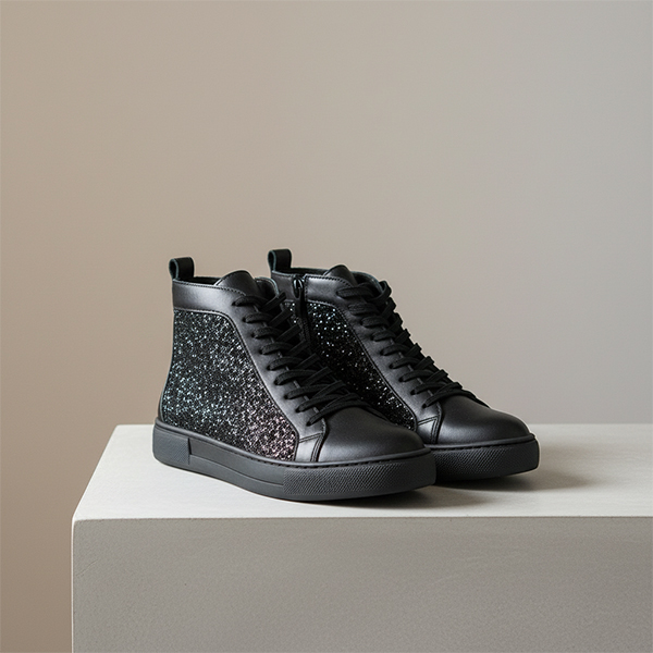 SNEAKERS BOOTS BLACK GLITTER