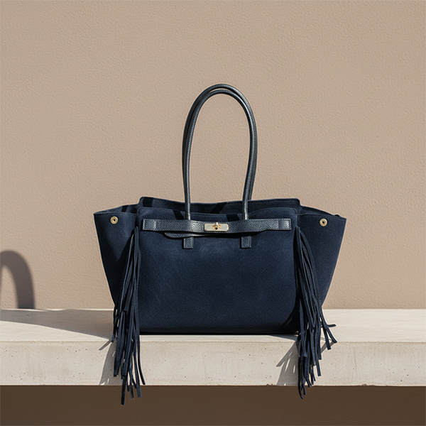 ΤΣΑΝΤΑ SUEDE-SHOPPER ΜΕ ΚΡΟΣΙΑ