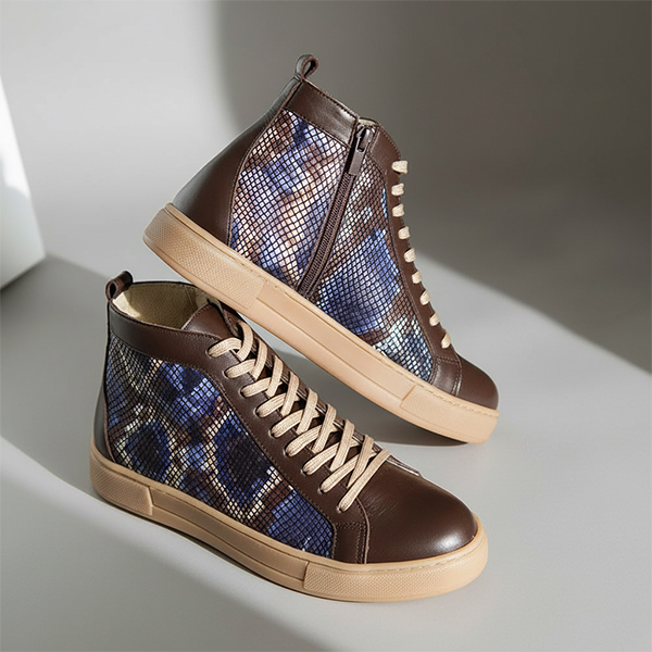 SNEAKERS BOOTS BROWN SNAKE