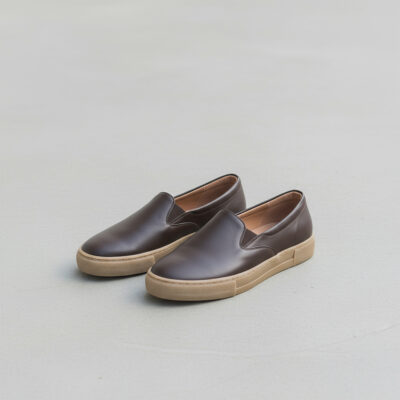 Γυναικεία Δερμάτινα Slip On- Coffee
