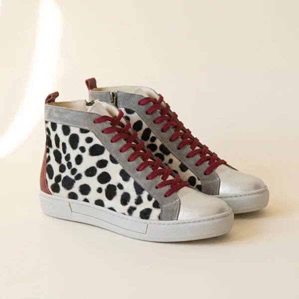 Γυναικεία Δερμάτινα Sneakers Boots Dots