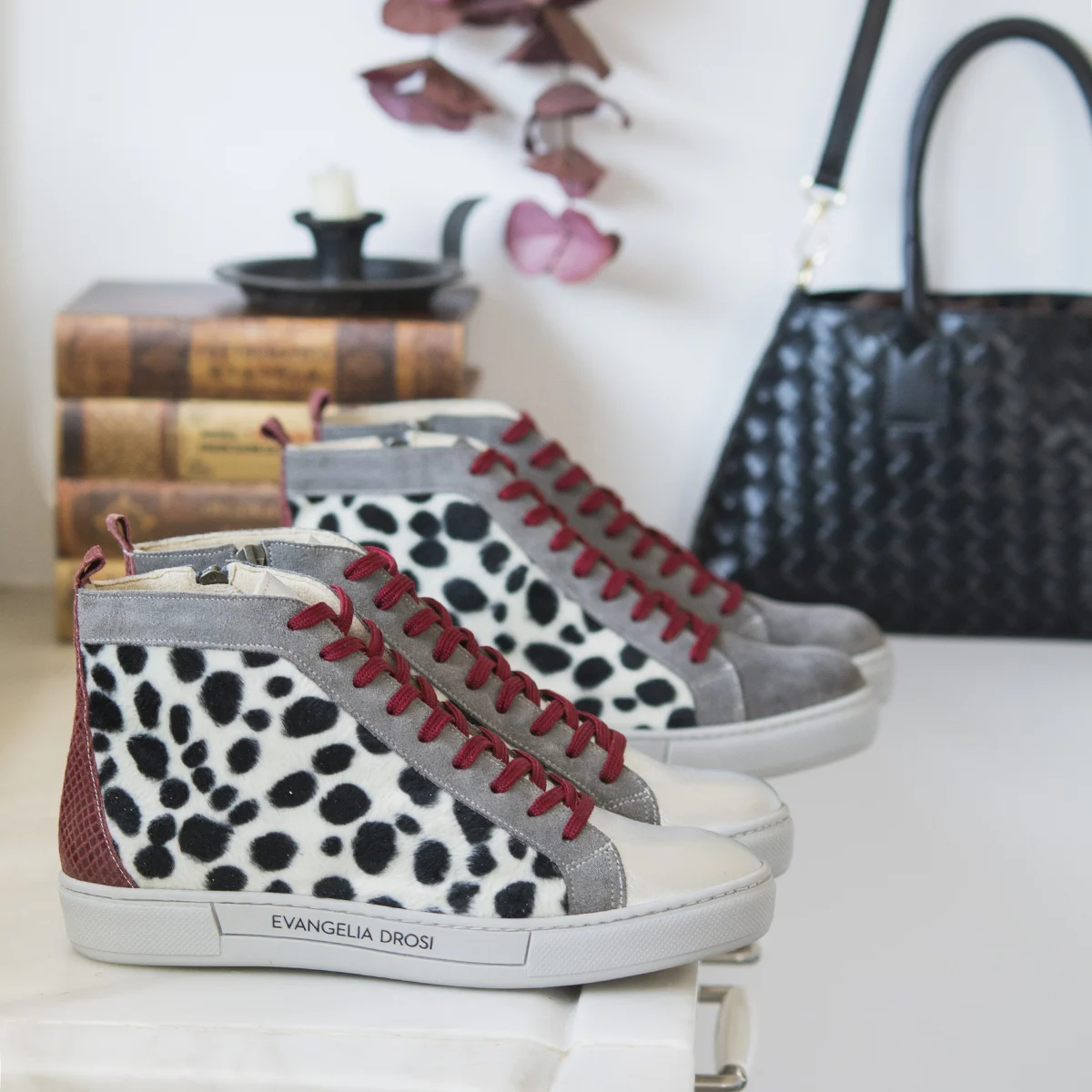Γυναικεία Δερμάτινα Sneakers Boots Dots