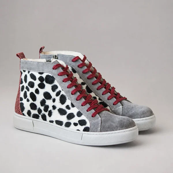 Γυναικεία Δερμάτινα Sneakers Boots Dots