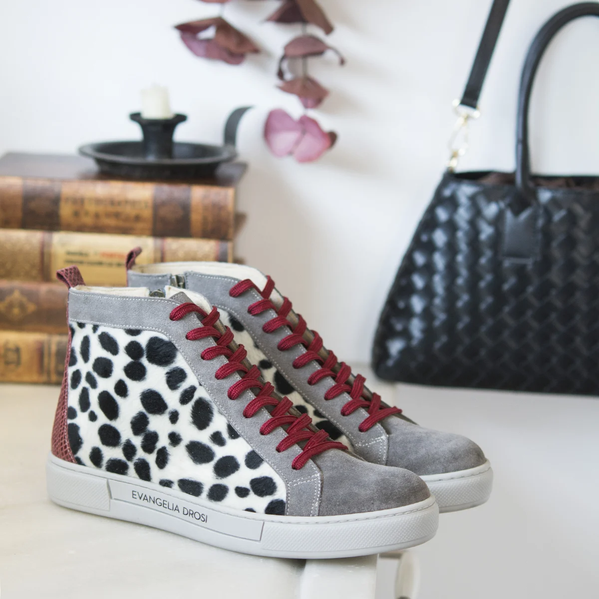 Γυναικεία Δερμάτινα Sneakers Boots Dots