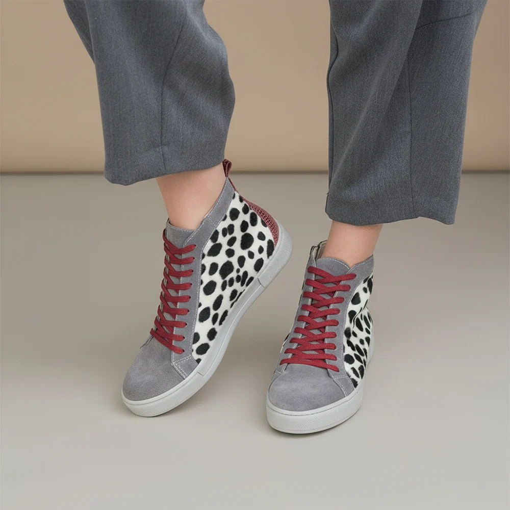 Γυναικεία Δερμάτινα Sneakers Boots Dots