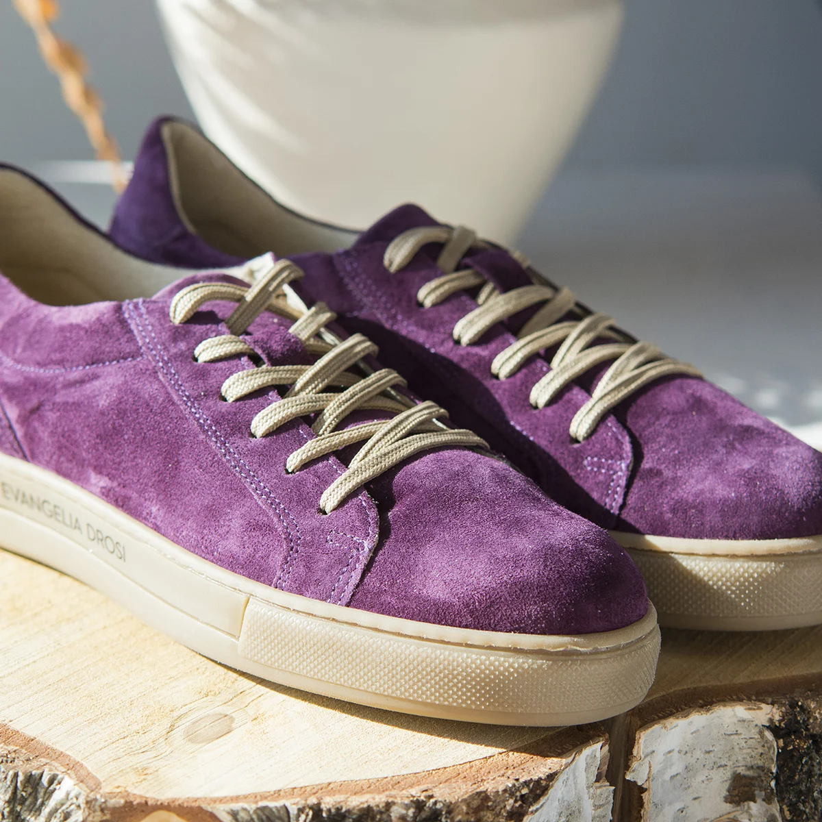 Γυναικεία Δερμάτινα Sneakers Μωβ