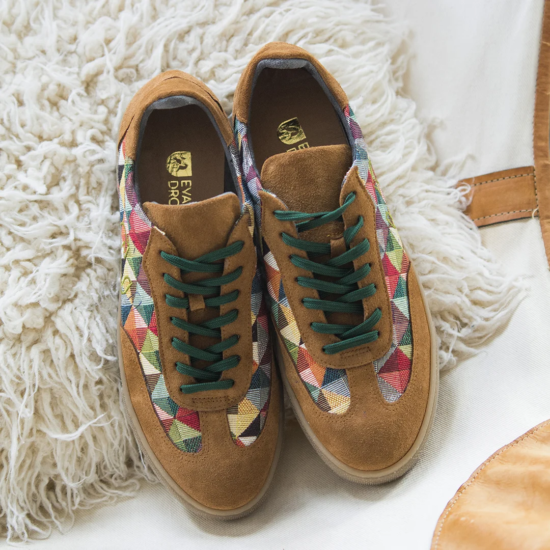 Γυναικεία Δερμάτινα Sneakers New Geometric