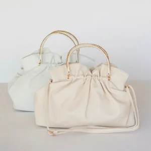 Γυναικεία Τσάντα Χειρός Πλισέ από Τεχνόδερμα