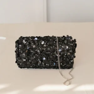 Γυναικείο Μαύρο Τσαντάκι με Παγιέτες