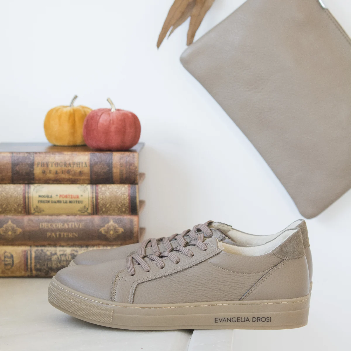 Γυναικεία Δερμάτινα Sneakers Mocha Mousse