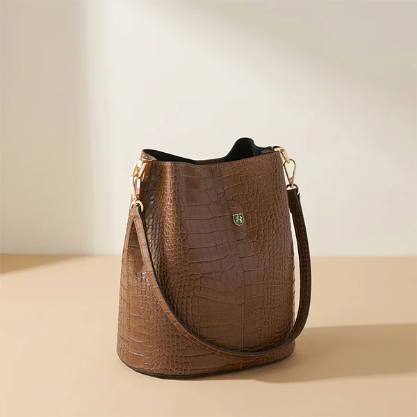 Γυναικεία Δερμάτινη Τσάντα Bucket