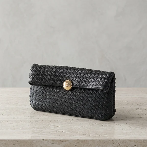 Γυναικεία Πλεκτή Τσάντα Ώμου με Αλυσίδα από Τεχνόδερμα