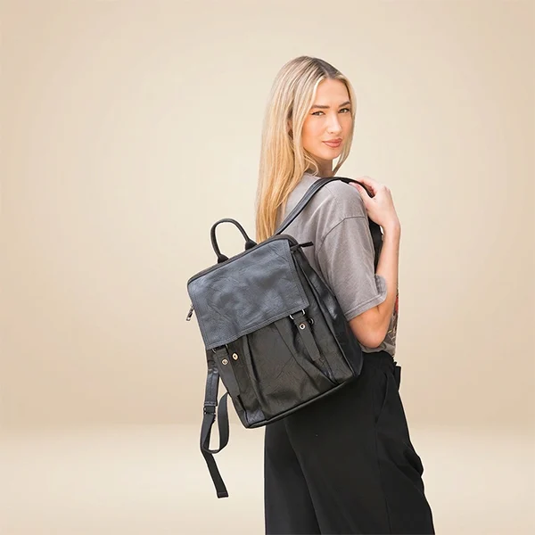 Γυναικεία τσάντα πλάτης Satchel από Τεχνόδερμα