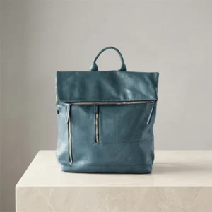 Γυναικεία τσάντα πλάτης Zipper από Τεχνόδερμα