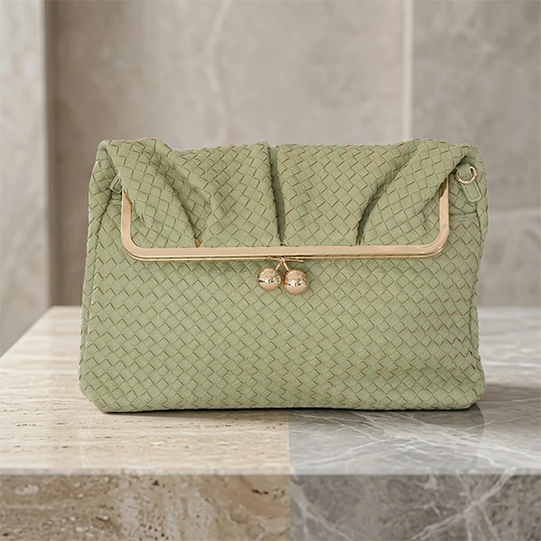 Γυναικεία Τσάντα Πλεκτή Vintage από Τεχνόδερμα