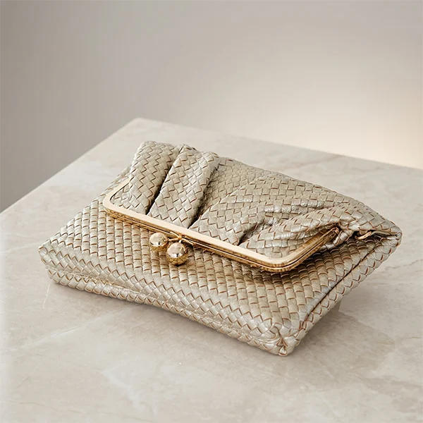 Γυναικεία Τσάντα Πλεκτή Vintage από Τεχνόδερμα