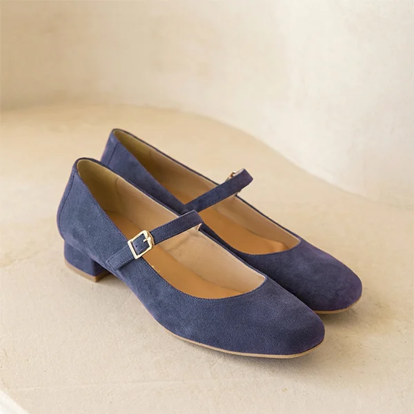 Γυναικείες Δερμάτινες Μπαλαρίνες Mary Jane με Μπαρέτα