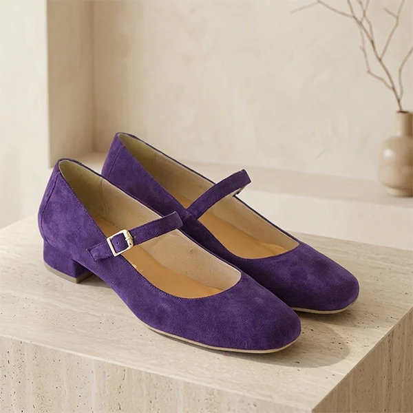 Γυναικείες Δερμάτινες Μπαλαρίνες Mary Jane με Μπαρέτα