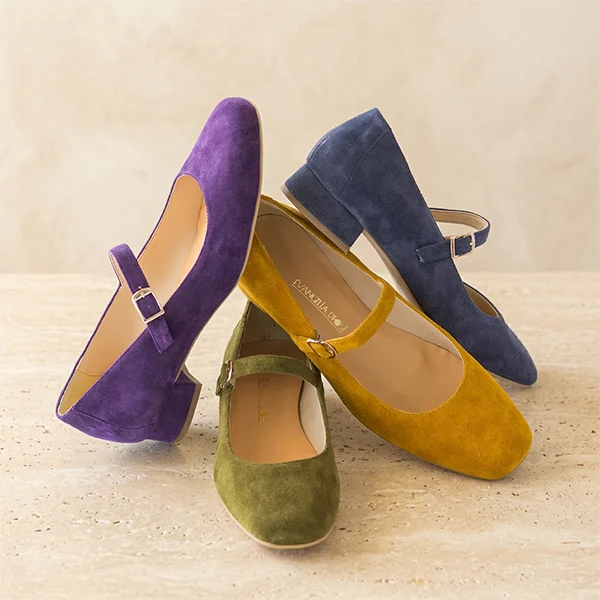 Γυναικείες Δερμάτινες Μπαλαρίνες Mary Jane με Μπαρέτα