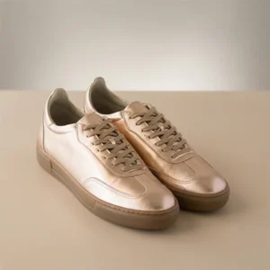 Γυναικεία Δερμάτινα Sneakers Μεταλλικά