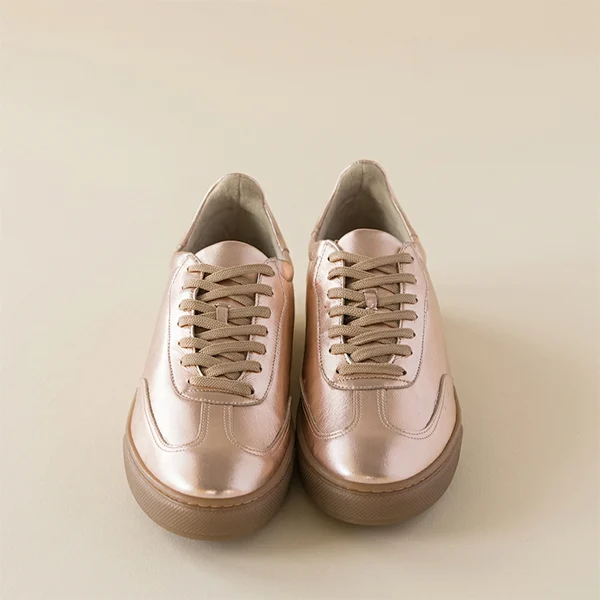 Γυναικεία Δερμάτινα Sneakers Μεταλλικά