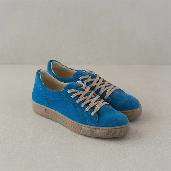 Γυναικεία Δερμάτινα Sneakers Μπλε Ρουα