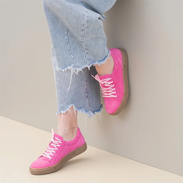 Γυναικεία Δερμάτινα Sneakers Φούξια