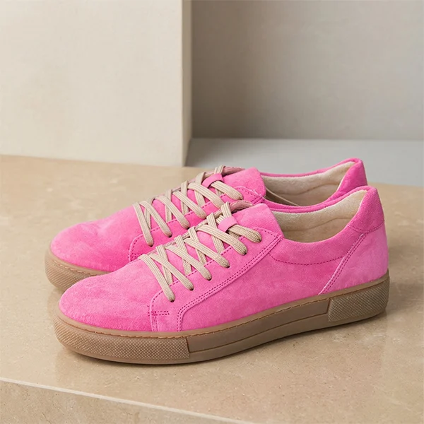 Γυναικεία Δερμάτινα Sneakers Φούξια