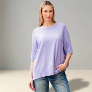 Κοντομάνικη Μπλούζα Oversized με Strass