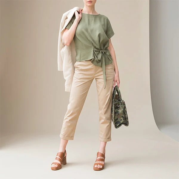 Κοντομάνικη Μπλούζα με Δέσιμο