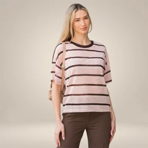 Κοντομάνικη Μπλούζα Ριγέ σε Χρώματα