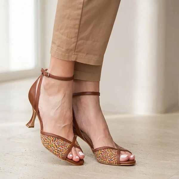 Γυναικεία Δερμάτινα Πέδιλα Brown Chic