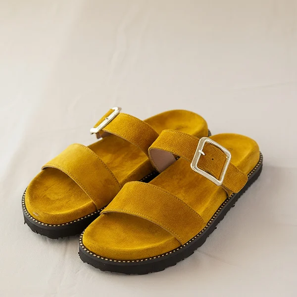 Γυναικεία Suede Δερμάτινα Σανδάλια Pillow