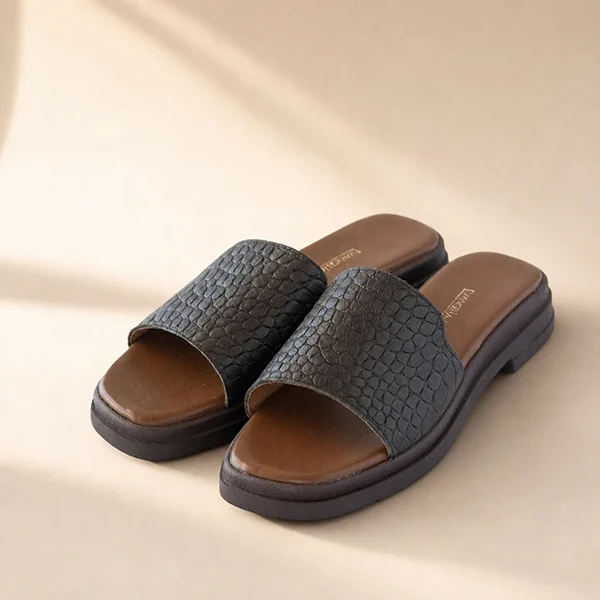 Γυναικεία Δερμάτινα Σανδάλια Brown-Croco