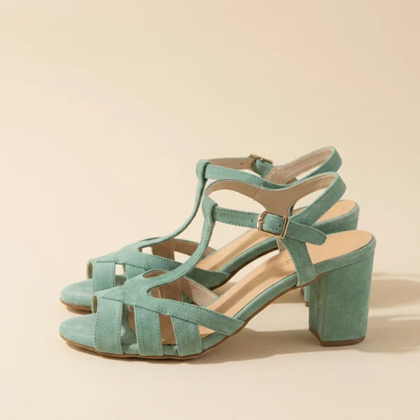 Γυναικεία Suede Πέδιλα Mint Green