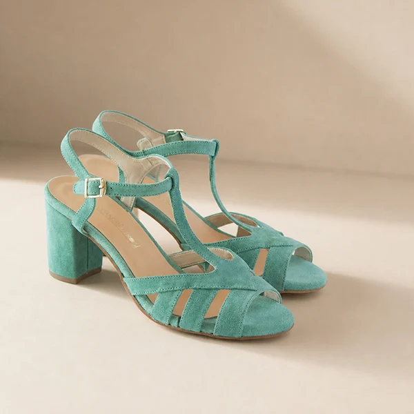 Γυναικεία Suede Πέδιλα Mint Green