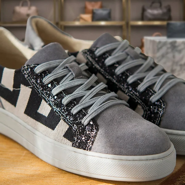 Γυναικεία Δερμάτινα Sneakers Γκρι Maiandros