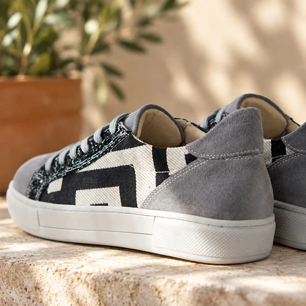Γυναικεία Δερμάτινα Sneakers Γκρι Maiandros