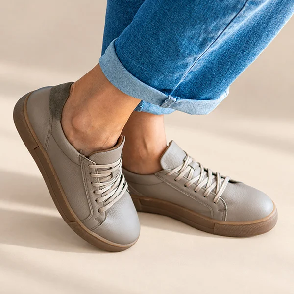 Γυναικεία Δερμάτινα Sneakers Mocha Mousse