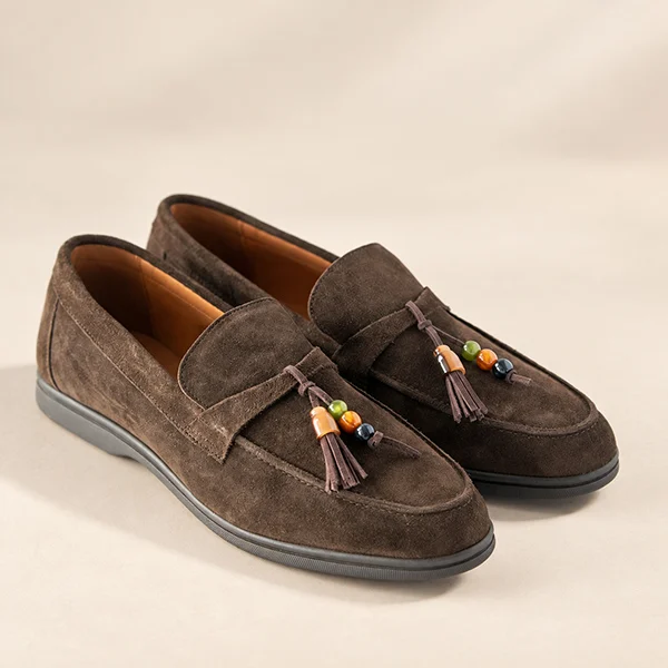Γυναικεία Δερμάτινα Μοκασίνια Coffee Suede